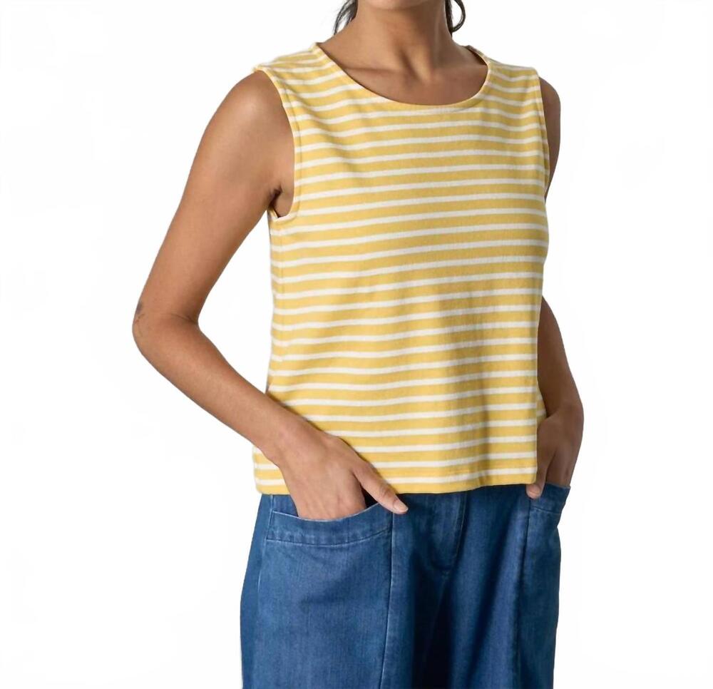 NEW BIBICO alma jersey top in lemon stripe